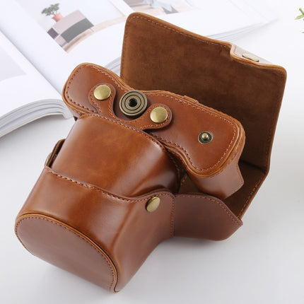 Full Body Camera PU Leather Case Bag with Strap for FUJIFILM X-T3(Brown)-garmade.com