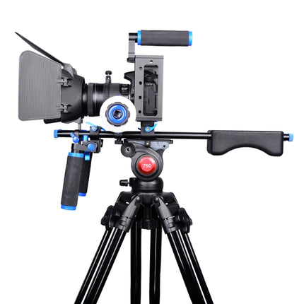 YELANGU D222 Dual Handles Camera Shoulder Mount + Camera Cage Stabilizer Kit with Matte Box + Follow Focus for DSLR Camera / Video Camera-garmade.com