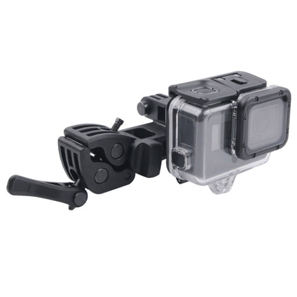Clamp Mount Connecting Adapter Kit with Waterproof Back Cover for GoPro HERO6 /5(Black)-garmade.com