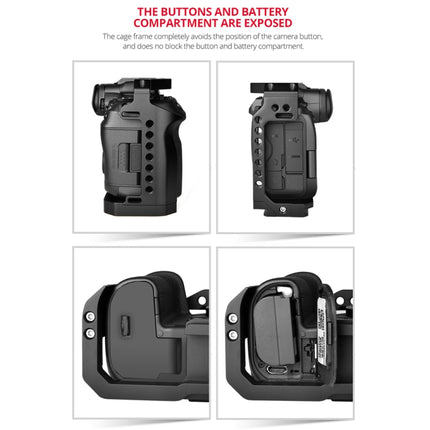 YELANGU C22 YLG0334B Video Camera Cage Stabilizer with Handle for Canon EOS R5/R6 (Black)-garmade.com