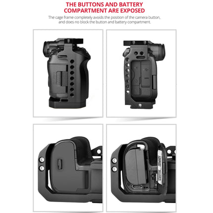YELANGU C22-A YLG0334B-A Video Camera Cage Stabilizer for Canon EOS R5/R6/R(Black)-garmade.com