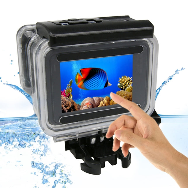 For GoPro NEW HERO /HERO6 /5 Touch Screen 45m Waterproof Housing Protective Case with Buckle Basic Mount & Screw, No Need to Remove Lens-garmade.com