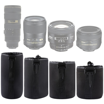 4 PCS Neoprene SLR Camera Lens Carrying Bag Pouch Bag with Carabiner, Size: 10x22cm, 10x14cm, 10x18cm, 8x10cm-garmade.com