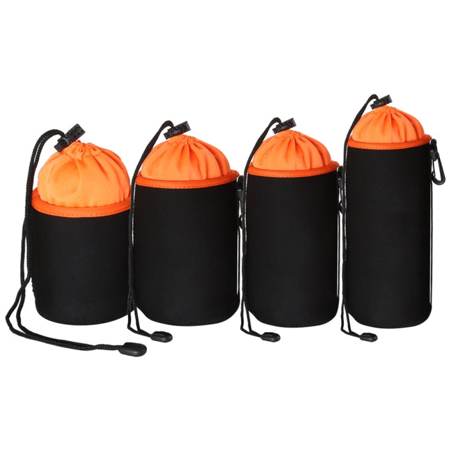 4 in 1 SLR Camera Lens Bag Micro Single Lens Bag Lens Inner Bile Bag Waterproof Protective Case Plus Velvet Thickening (Orange)-garmade.com