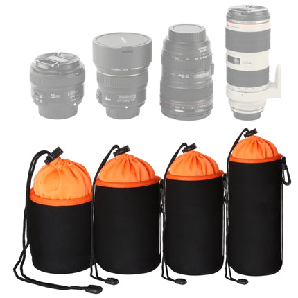 4 in 1 SLR Camera Lens Bag Micro Single Lens Bag Lens Inner Bile Bag Waterproof Protective Case Plus Velvet Thickening (Orange)-garmade.com