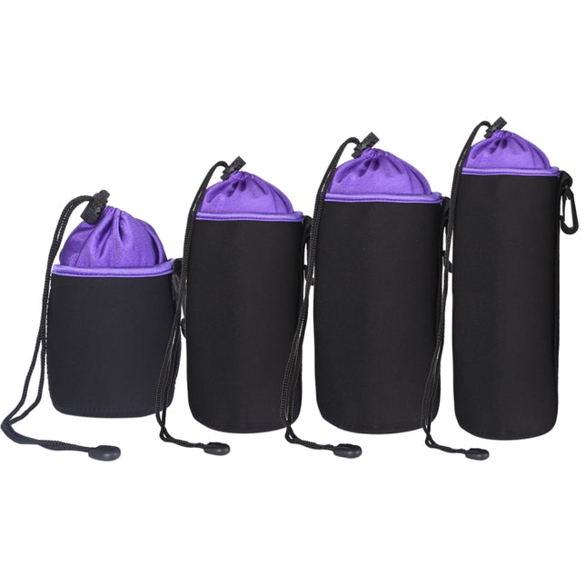 4 in 1 SLR Camera Lens Bag Micro Single Lens Bag Lens Inner Bile Bag Waterproof Protective Case Plus Velvet Thickening (Purple)-garmade.com