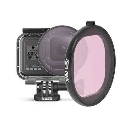 JSR Round Housing Diving Color Lens Filter for GoPro HERO8 Black(Pink)-garmade.com