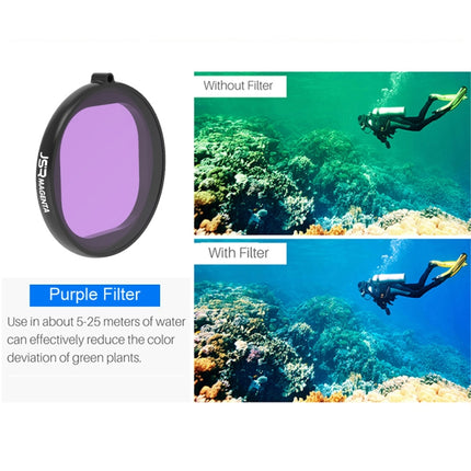 JSR Round Housing Diving Color Lens Filter for GoPro HERO8 Black(Purple)-garmade.com