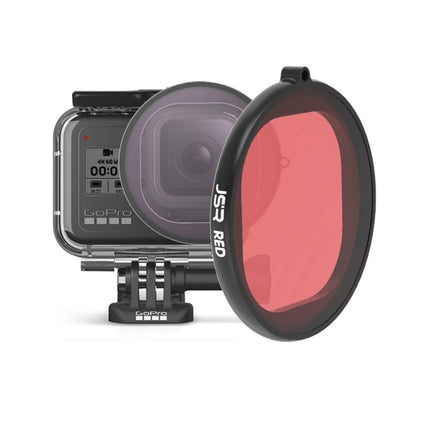 JSR Round Housing Diving Color Lens Filter for GoPro HERO8 Black(Red)-garmade.com