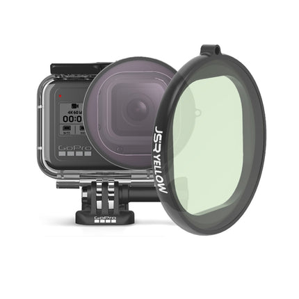 JSR Round Housing Diving Color Lens Filter for GoPro HERO8 Black(Yellow)-garmade.com