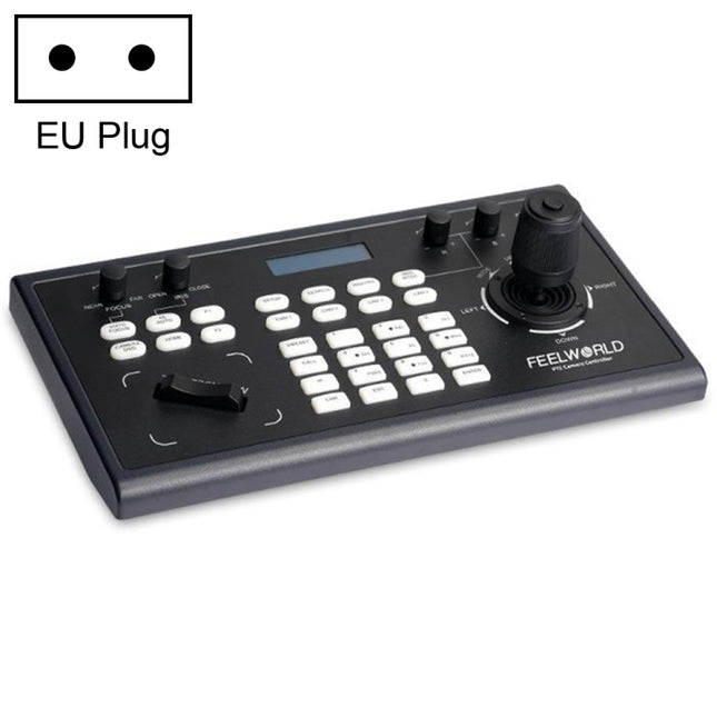 FEELWORLD KBC10 PTZ Camera Controller with Joystick and Keyboard Control ,Support PoE(EU Plug)-garmade.com