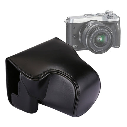 Full Body Camera PU Leather Case Bag with Strap for Canon EOS M6 (Black)-garmade.com