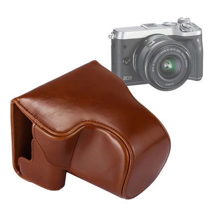 Full Body Camera PU Leather Case Bag with Strap for Canon EOS M6 (Brown)-garmade.com