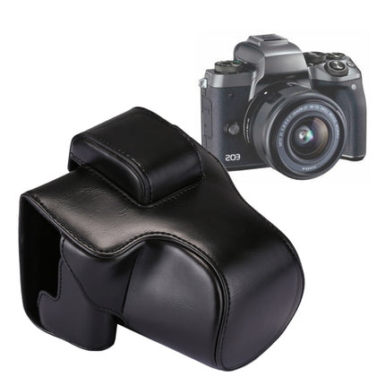 Full Body Camera PU Leather Case Bag with Strap for Canon EOS M5 (Black)-garmade.com