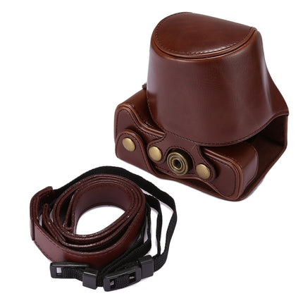 Full Body Camera PU Leather Case Bag with Strap for Canon EOS M5 (Coffee)-garmade.com