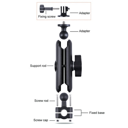 21mm Ballhead Car Front Seat Handlebar Fixed Mount Holder with Tripod Adapter & Screw & Phone Clamp & Anti-lost Silicone Case for GoPro HERO10 Black / HERO9 Black / HERO8 Black /HERO7 /6 /5, DJI Osmo Action, Insta360 One R and Other Action Cameras-garmade.com