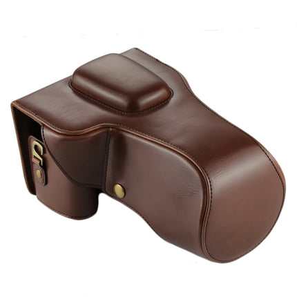 Full Body Camera PU Leather Case Bag for Canon EOS 760D / 750D (18-135mm Lens) (Coffee)-garmade.com