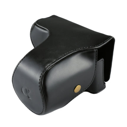 Full Body Camera PU Leather Case Bag with Strap for Sony NEX 7 / F3 (18-55mm Lens)(Black)-garmade.com