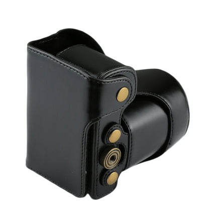 Full Body Camera PU Leather Case Bag with Strap for Sony NEX 7 / F3 (18-55mm Lens)(Black)-garmade.com