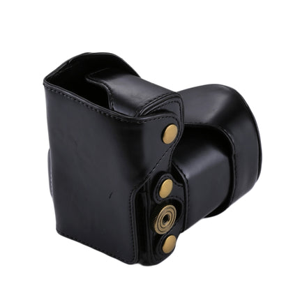 Full Body Camera PU Leather Case Bag with Strap for Sony NEX 5N / 5R / 5T (16-50mm / 18-55mm Lens)(Black)-garmade.com