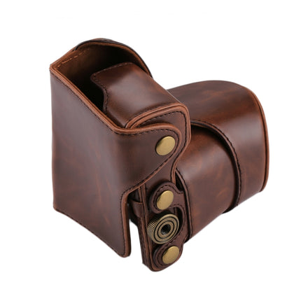 Full Body Camera PU Leather Case Bag with Strap for Sony NEX 5N / 5R / 5T (16-50mm / 18-55mm Lens)(Coffee)-garmade.com