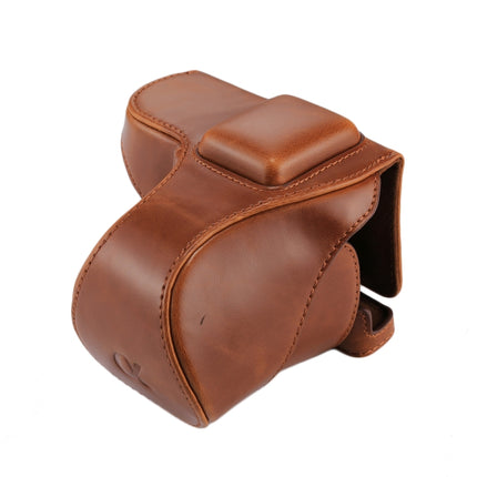 Full Body Camera PU Leather Case Bag with Strap for Sony NEX 5N / 5R / 5T (16-50mm / 18-55mm Lens)(Brown)-garmade.com