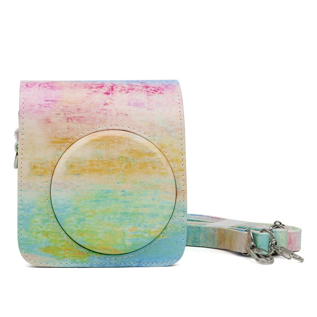 Rainbow Oil painting Pattern PU Leather Protective Camera Case Bag For FUJIFILM Instax Mini70 Camera-garmade.com