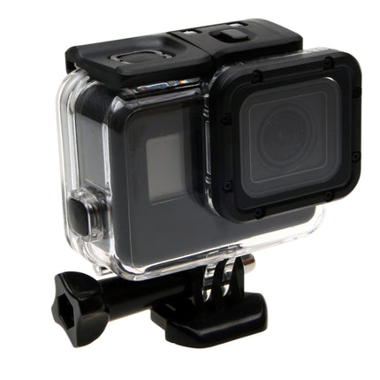 For GoPro NEW HERO /HERO6 /5 30m Waterproof Housing Protective Case + Hollow Back Cover with Buckle Basic Mount & Screw, No Need to Disassemble Lens(GP413)-garmade.com