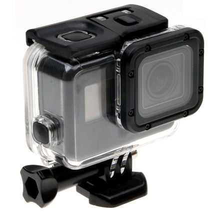 For GoPro NEW HERO /HERO6 /5 Skeleton Housing Protective Case + Hollow Back Cover with Buckle Basic Mount & Screw, No Need to Disassemble Lens-garmade.com