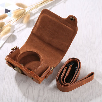 Full Body Camera PU Leather Case Bag with Strap for Canon G9X / G9X II (Brown)-garmade.com