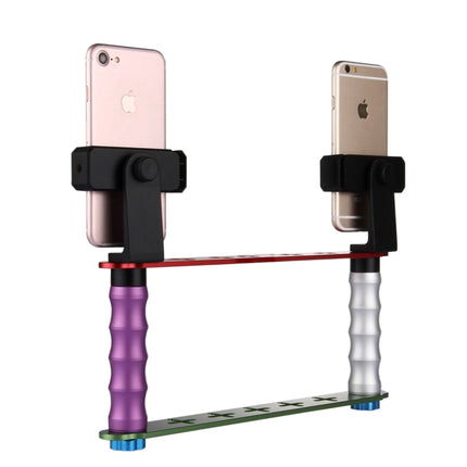 Smartphone Live Broadcast Bracket Dual Hand-held Selfie Mount Kits with 2x Phone Clips, For iPhone, Galaxy, Huawei, Xiaomi, HTC, Sony, Google and other Smartphones-garmade.com