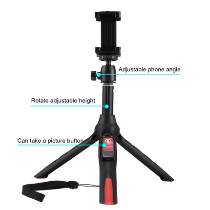 20-68cm Grip Foldable Tripod Holder Multi-functional Selfie Stick Extension Monopod with Phone Clip & Remote Control, For iPhone, Galaxy, Huawei, Xiaomi, HTC, Sony, Google and other Smartphones-garmade.com