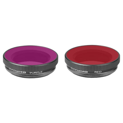 2 in 1 Sunnylife OA-FI180 Lens Red + Purple Diving Filter for DJI OSMO ACTION-garmade.com