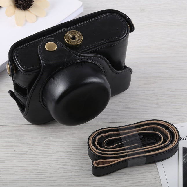 Full Body Camera PU Leather Case Bag with Strap for Fujifilm X100F (Black)-garmade.com