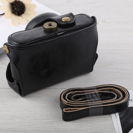 Full Body Camera PU Leather Case Bag with Strap for Fujifilm X100F (Black)-garmade.com