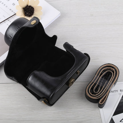 Full Body Camera PU Leather Case Bag with Strap for Fujifilm X100F (Black)-garmade.com
