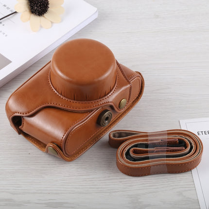 Full Body Camera PU Leather Case Bag with Strap for Fujifilm X100F (Brown)-garmade.com