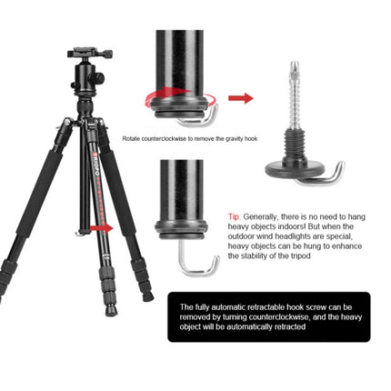 TRIOPO M2508 Multifunction Adjustable 4-Section Portable Aluminum Alloy Tripod Monopod with D-2A Ball Head for SLR Camera-garmade.com