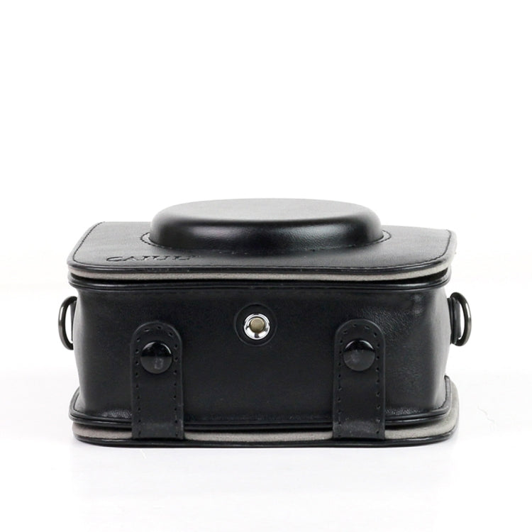 Vintage PU Leather Camera Case Protective bag for FUJIFILM Instax SQUARE SQ10 Camera, with Adjustable Shoulder Strap(Black)-garmade.com