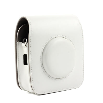 Vintage PU Leather Camera Case Protective bag for FUJIFILM Instax SQUARE SQ10 Camera, with Adjustable Shoulder Strap(White)-garmade.com