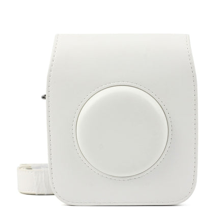 Vintage PU Leather Camera Case Protective bag for FUJIFILM Instax SQUARE SQ10 Camera, with Adjustable Shoulder Strap(White)-garmade.com
