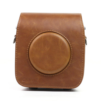 Vintage PU Leather Camera Case Protective bag for FUJIFILM Instax SQUARE SQ10 Camera, with Adjustable Shoulder Strap(Brown)-garmade.com