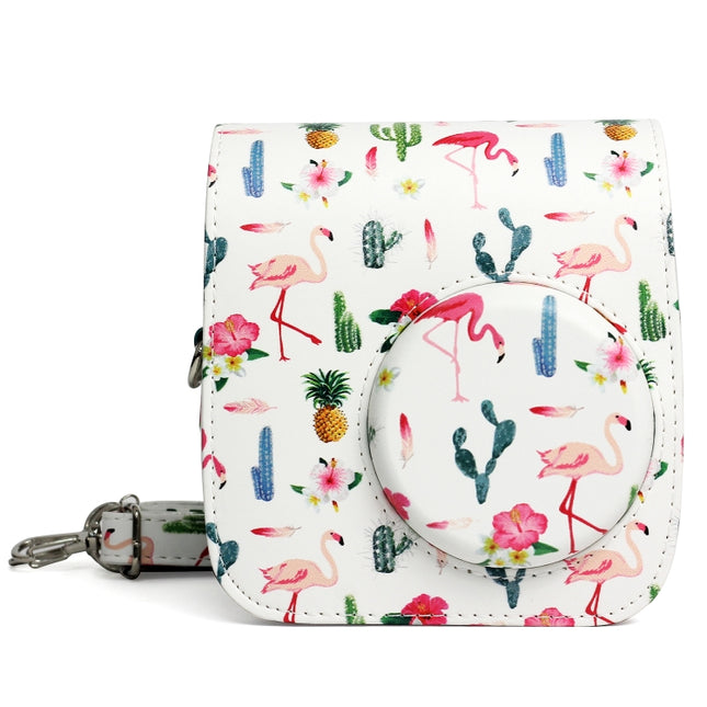 Flamingo Cactus Pattern PU Leather Protective Camera Case Bag For FUJIFILM Instax Mini 7S / 7C Camera-garmade.com