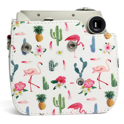 Flamingo Cactus Pattern PU Leather Protective Camera Case Bag For FUJIFILM Instax Mini 7S / 7C Camera-garmade.com