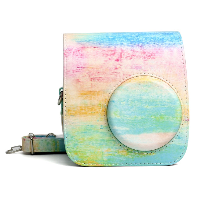 Rainbow Oil painting Pattern PU Leather Protective Camera Case Bag For FUJIFILM Instax Mini 7S / 7C Camera-garmade.com
