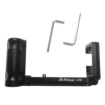 FITTEST X-T20 Vertical Shoot Quick Release L Plate Bracket Base Holder for FUJI X-T20 / X-T10 (Black)-garmade.com