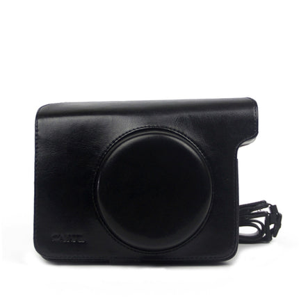 Vintage PU Leather Case Bag for Polaroid W300 Camera, with Adjustable Shoulder Strap (Black)-garmade.com