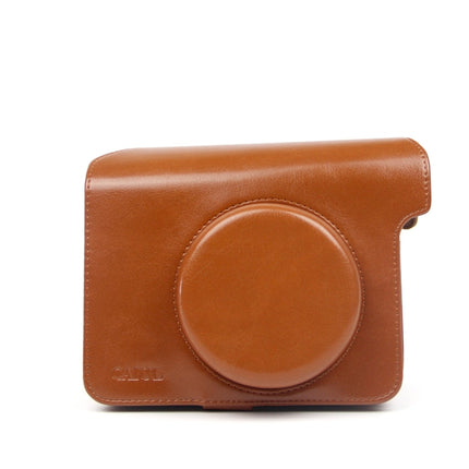 Vintage PU Leather Case Bag for Polaroid W300 Camera, with Adjustable Shoulder Strap (Brown)-garmade.com