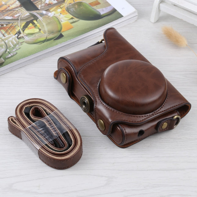 Full Body Camera PU Leather Case Bag with Strap for Samsung Galaxy Camera EK-GC100 / EK-GC110 / EK-GC200(Coffee)-garmade.com