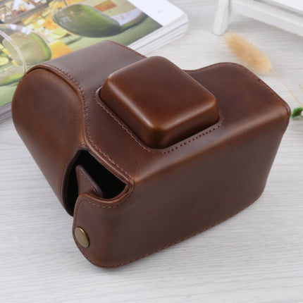 Full Body Camera PU Leather Case Bag with Strap for Olympus E-PL3 / E-PM1 (Coffee)-garmade.com